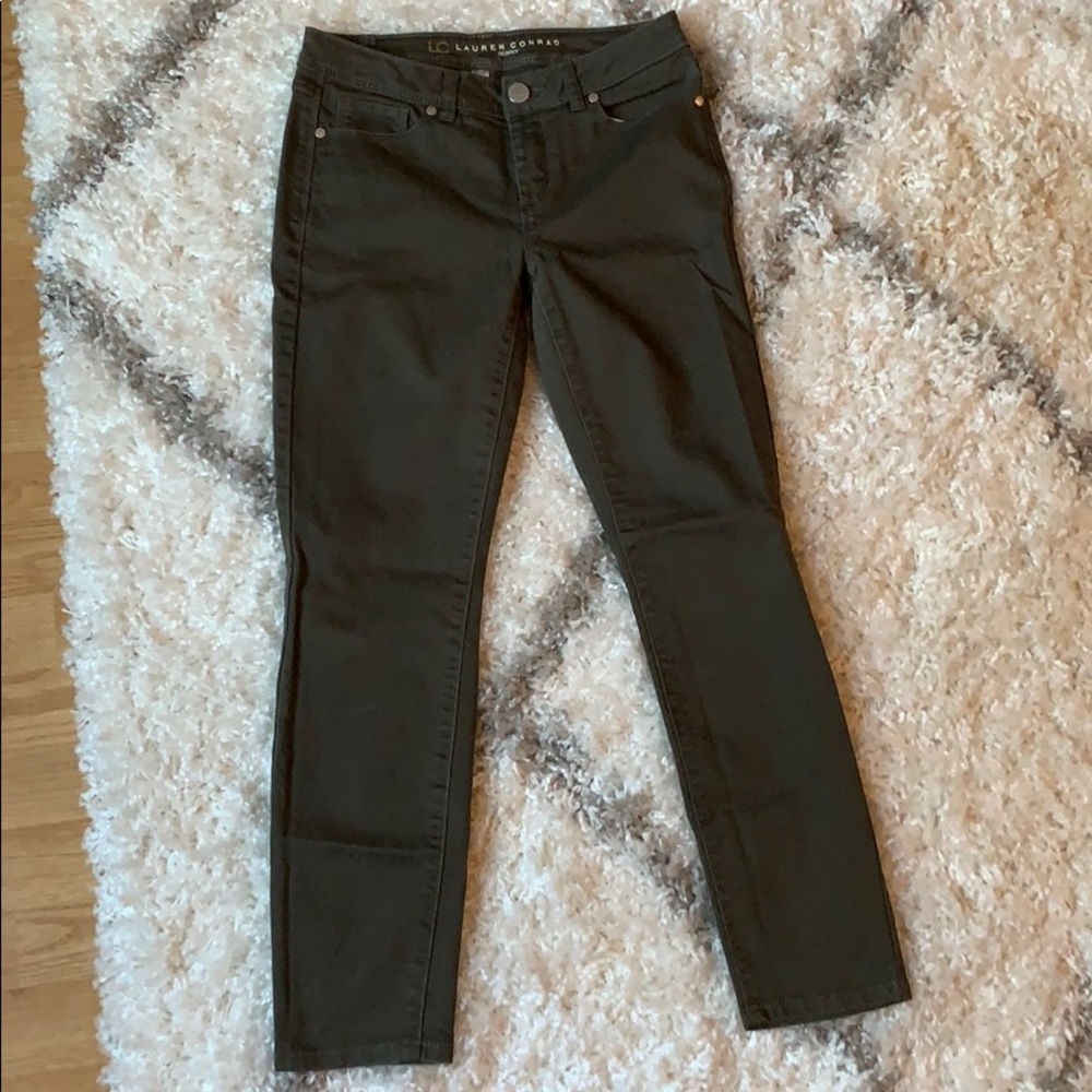 LC Lauren Conrad Army Green Skinny Jeans